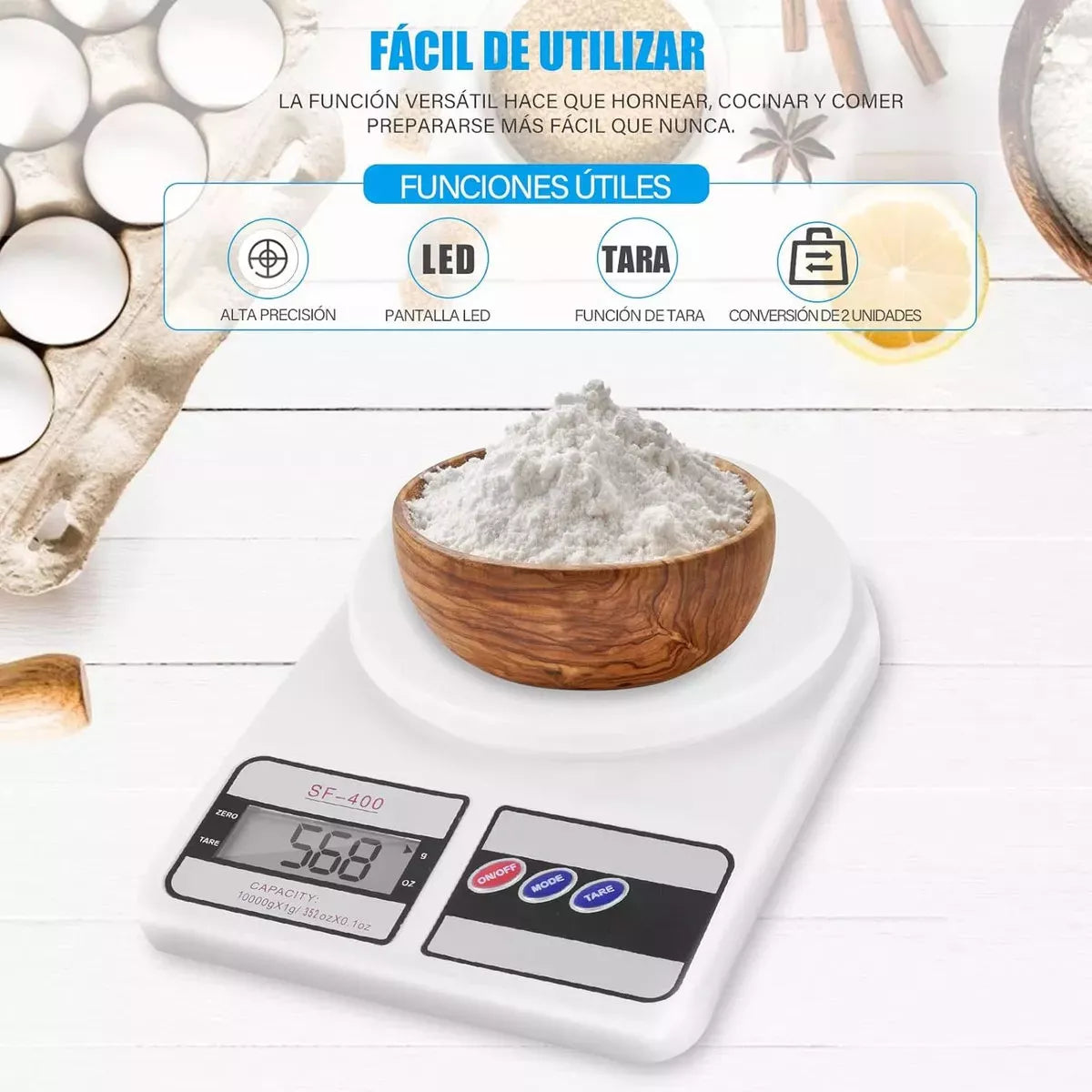 Báscula De Cocina Digital De Alta Precisión