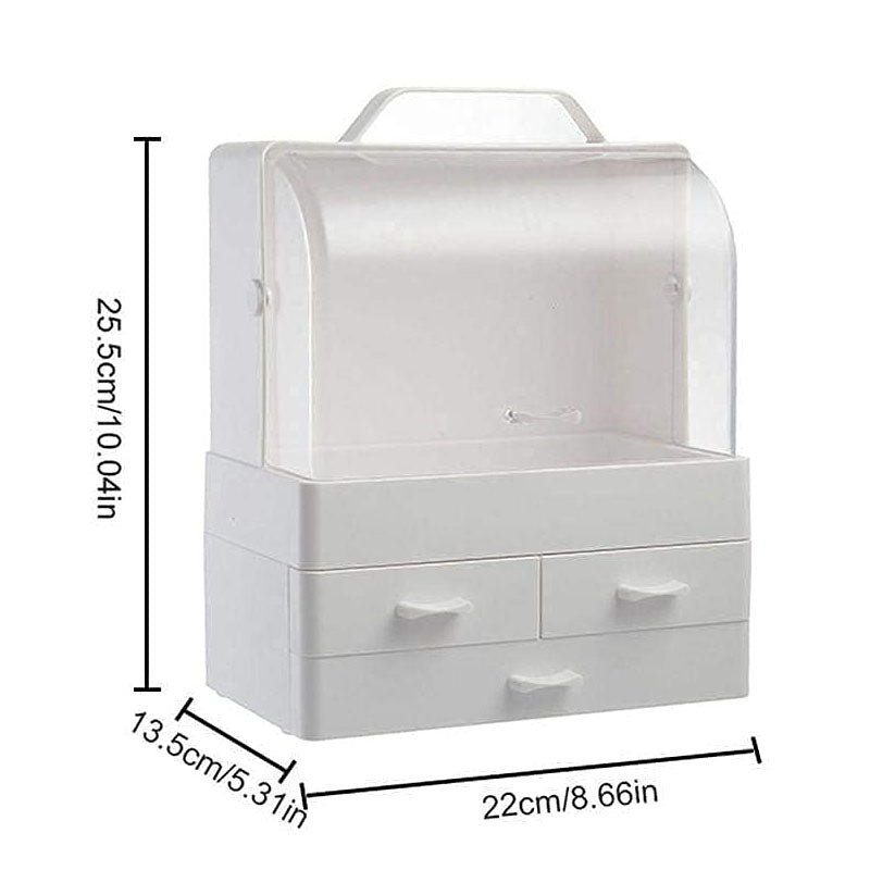 Organizador de cosméticos con tapa