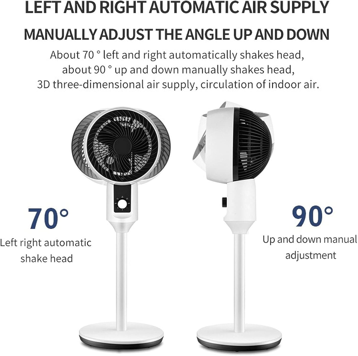 Ventilador De Pie Cm-top Silencioso Plástico Blanco VEN22
