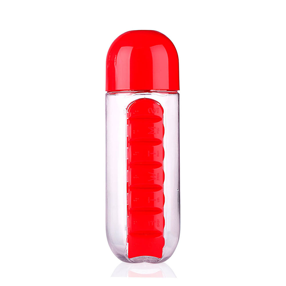 Botella con pastillero integrado AMARILLO